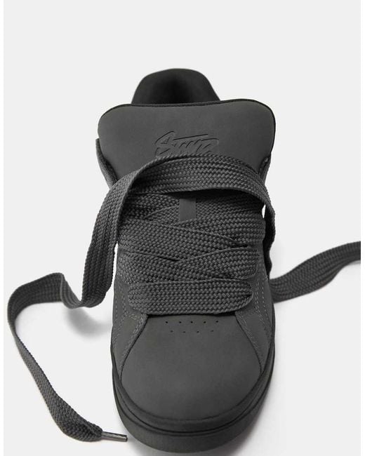 Pull&Bear Black Stwd Chunky Sole Skate Trainers for men