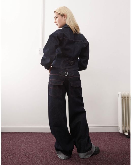 Collusion Blue X002 baggy Jeans With Turn Up Hem