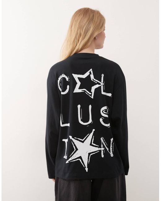 Collusion Star Oversized Tee With Back Graphic in Black | Lyst