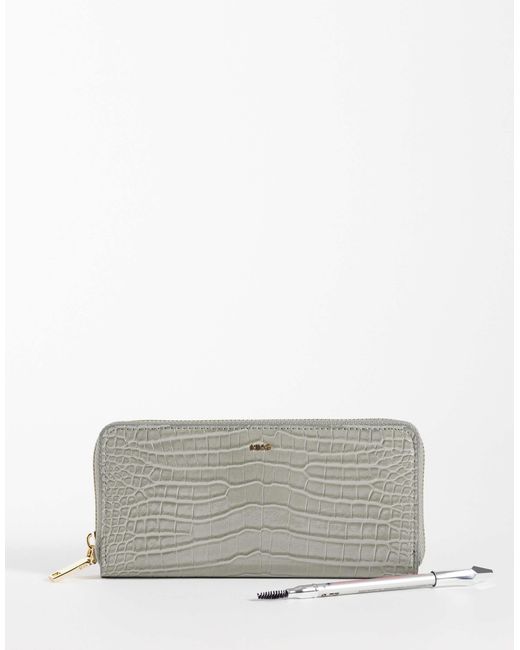 Mango Gray Croc Effect Long Wallet