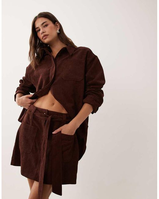 ASOS Brown Corduroy Mini Skirt
