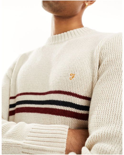 Maldini - maglione lavorato beige di Farah in White da Uomo