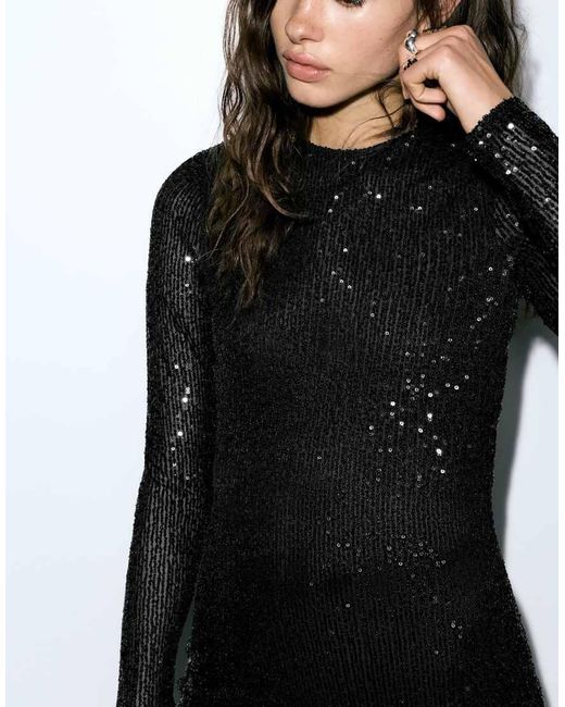 Pull&Bear Black Sequin Dress