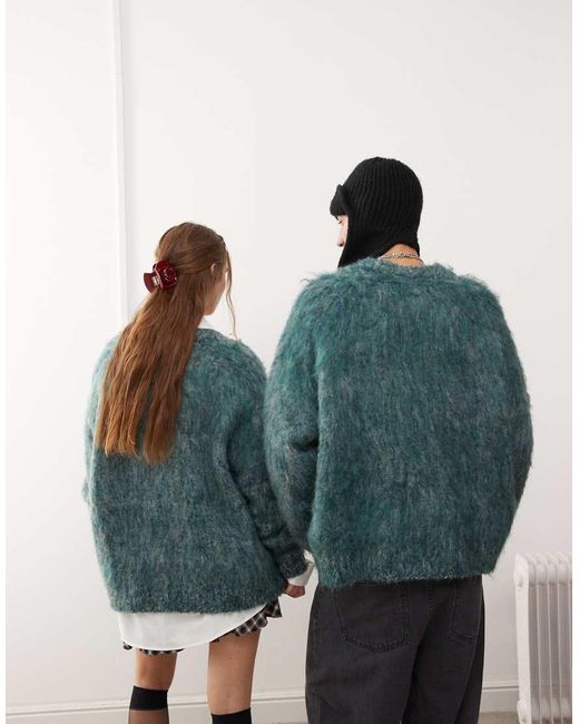 Reclaimed vintage Oversized Mega Fluffy Jumper in Green Lyst UK
