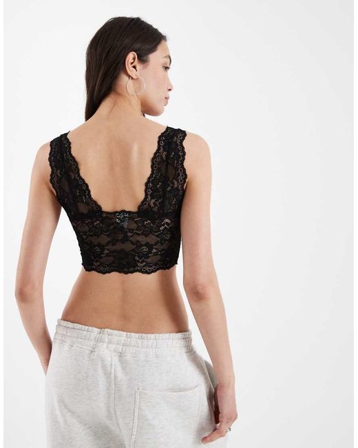 Pieces Black Lace Bralette