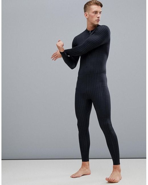 Calvin Klein Black All Over Logo Compression Body Suit for men