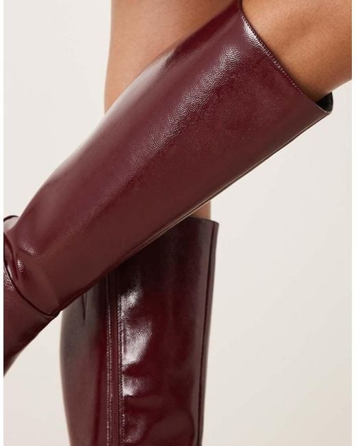 New Look Red Heeled Knee Boots