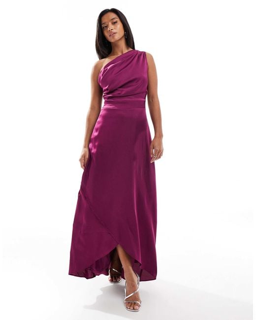 TFNC London Purple – bridesmaid – satin-maxikleid
