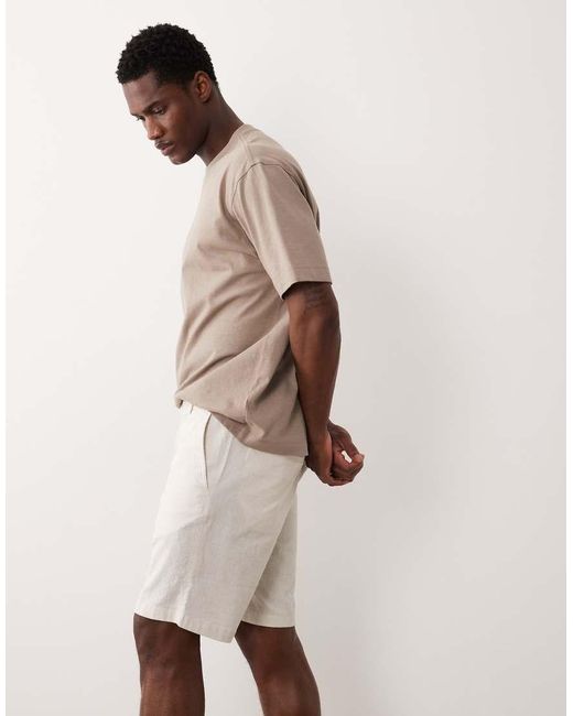 Jack & Jones Natural Linen Mix Shorts for men