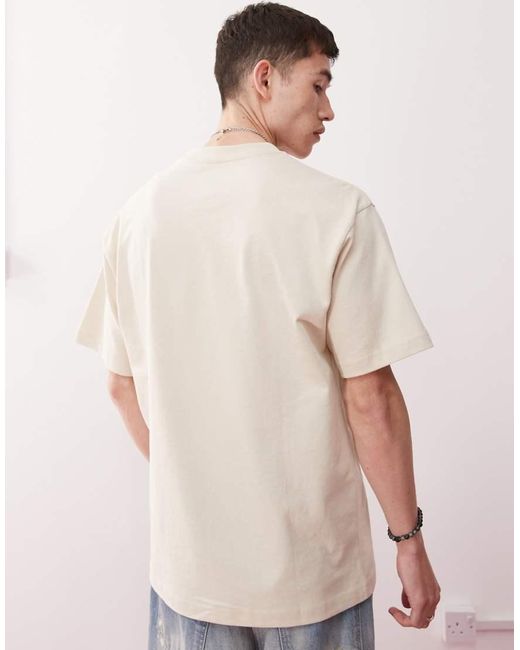 Camiseta Beis Extragrande Con Logo En La Parte Izquierda Del Pecho Exclusiva En Asos De -Marrón Vans de color Natural