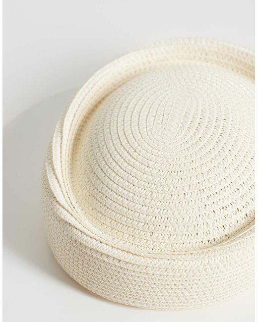 ASOS Natural Straw Pillbox Hat