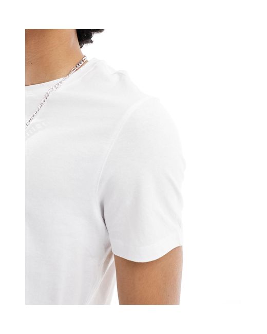 T-shirt basic bianca di Bershka in White da Uomo