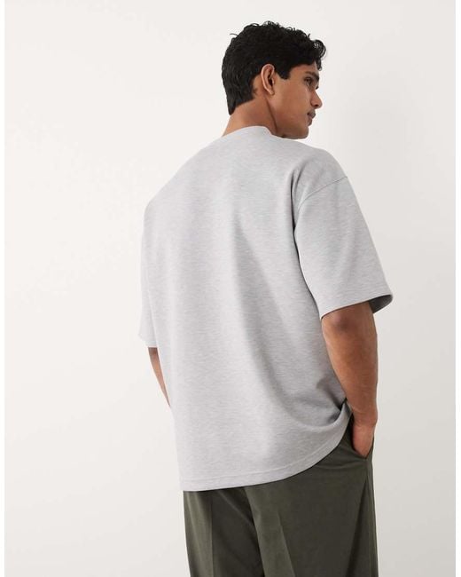 ASOS Gray Luxe Interlock Oversized T-shirt for men