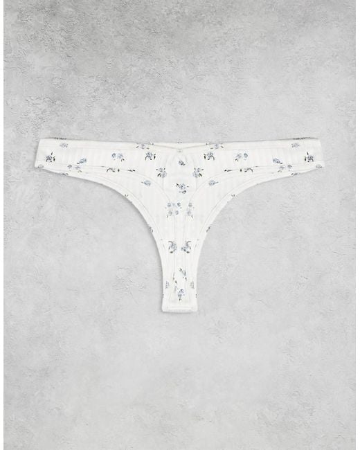 Confezione Da 3 Slip Traforati Con Stampa Di Coniglietti E Fiori di Daisy Street in Blue