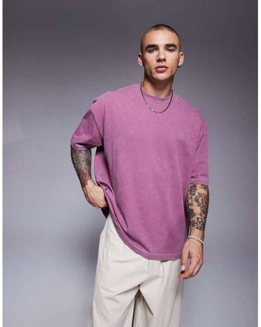 ASOS Purple Heavyweight Oversized T-shirt for men