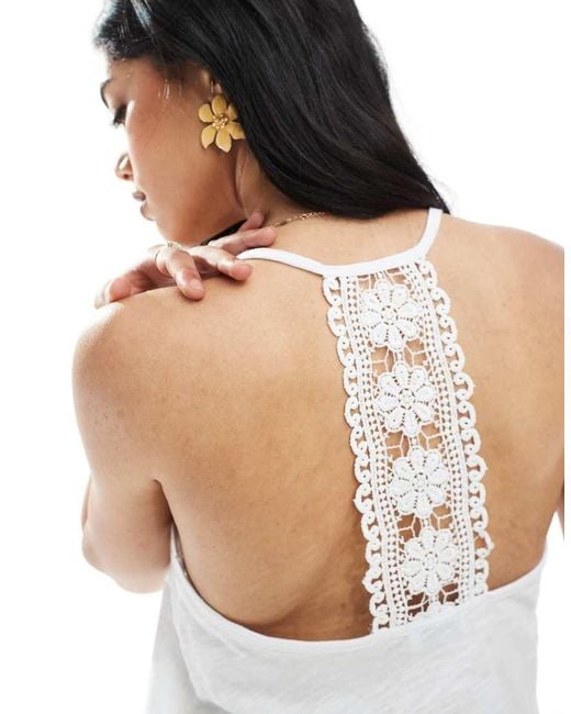 Miss Selfridge Cami-Swingtop Met Kanten Achterkant in het White