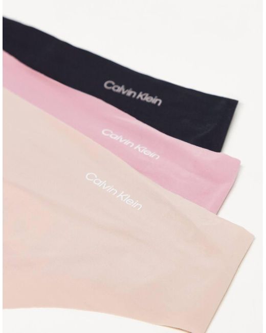 Calvin Klein Pink Microfiber 3 Pack Thongs