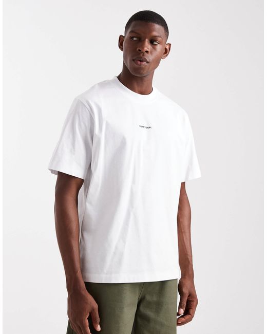Jack & Jones White Oversized Project Core Back Print Tshirt for men