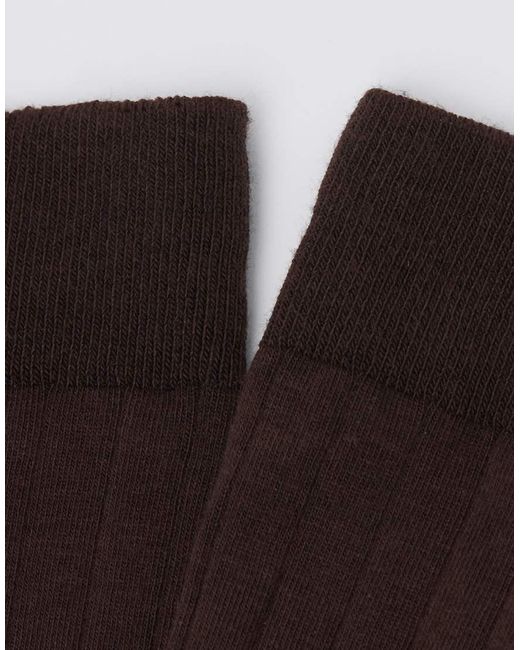 Calzedonia Black Ribbed Mid-Calf Socks