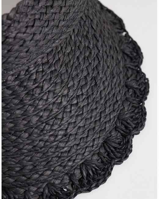 Accessorize Black Scallop Visor Hat