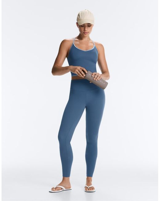 Oysho Blue Comfortlux Crossover Strap Tank Top