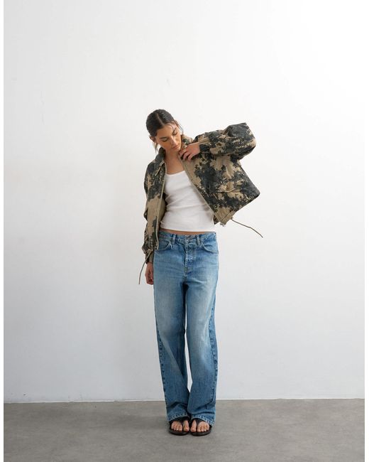 TOPSHOP Brown Printed Cotton Jacket