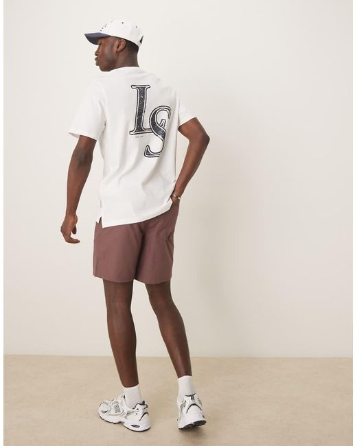 ASOS Natural Slim Mid Length Bermuda Shorts for men