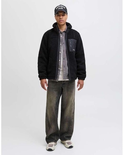 Jack & Jones Black Teddy Jacket for men