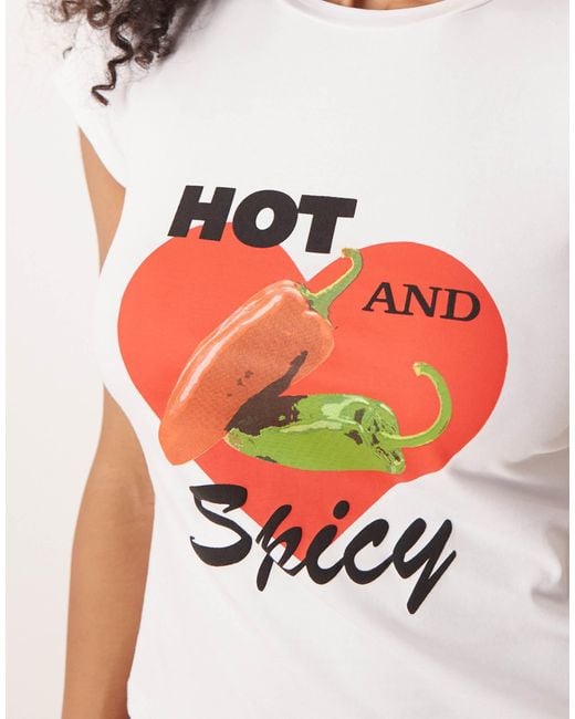 ASOS Red Baby Tee With Hot And Spicy Chilli Graphic