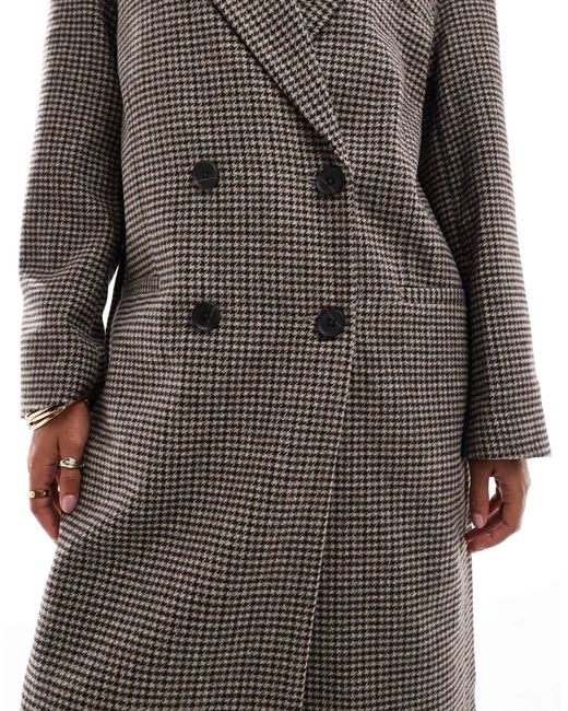 ASOS Brown – gemütlicher, karierter dad-mantel aus bouclé