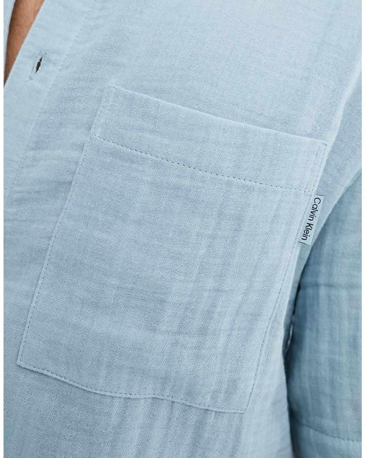 Calvin Klein Pure Textured Sleep Shirt in Blue for Men Lyst UK