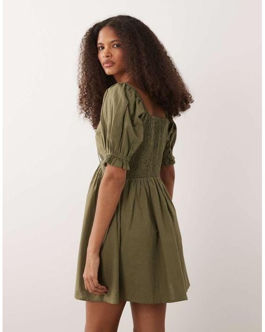 Wednesday's Girl Green Wednesdays Girl Mini Lace Detailed Dress