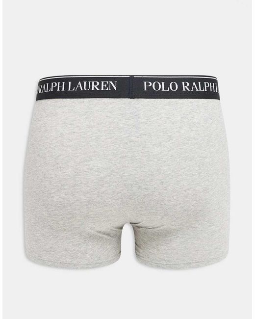 Polo Ralph Lauren White 3 Pack Contrast Logo Waistband Classic Trunks for men