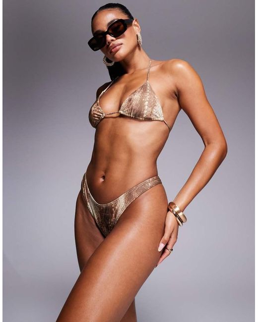 SIMMI Brown Dune Triangle Bikini Bottoms