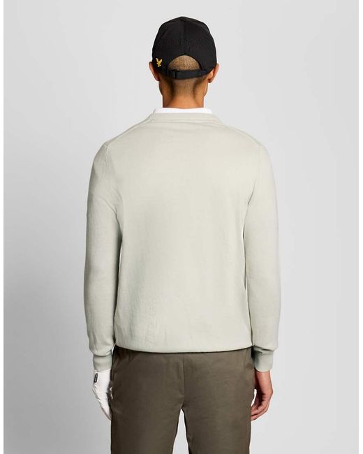 Lyle & Scott Gray Mid Knits Golf V Neck Pullover for men
