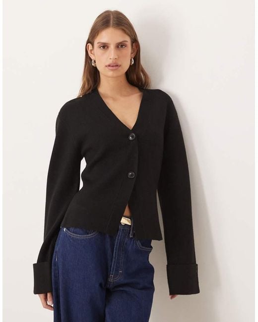 Gina Tricot Blue Long Sleeve Knitted Sculptured Cardigan
