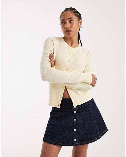 New Look Blue Fine Gauge Crew Neck Cardigan