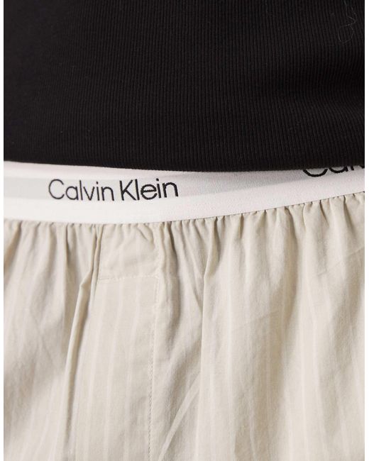 Calvin Klein – pyjamahose aus baumwolle in White für Herren