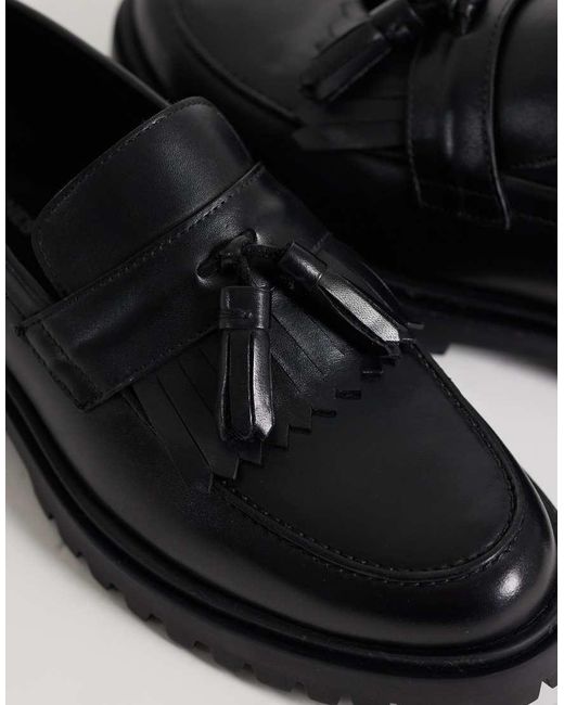 Jack & Jones Black Chunky Tassel Loafers for men