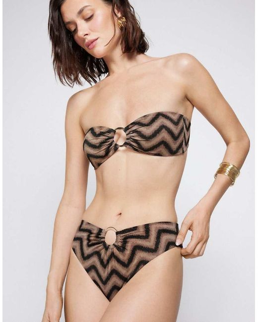 Tezenis Natural Chevron Shine Bikini Bottoms