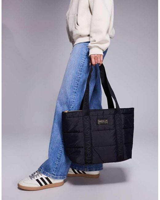 Barbour Blue Quilt Tote Bag