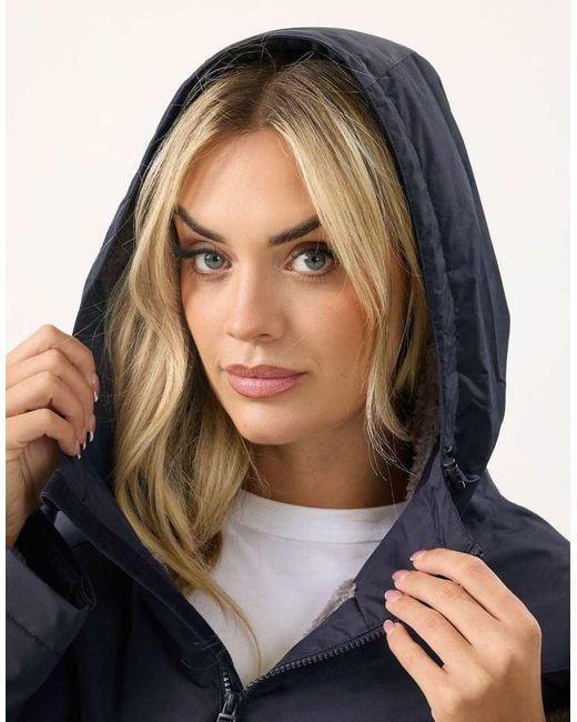 Yours Clothing Blue Waterproof Fleece Lined Robe