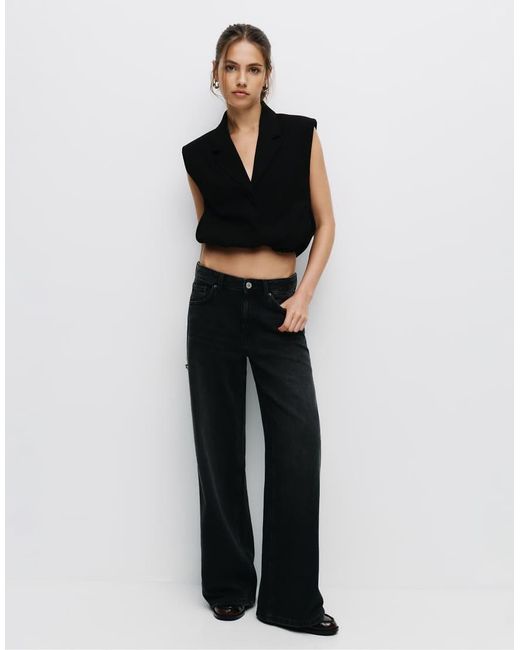 Pull&Bear Black Loose Oversize Jeans