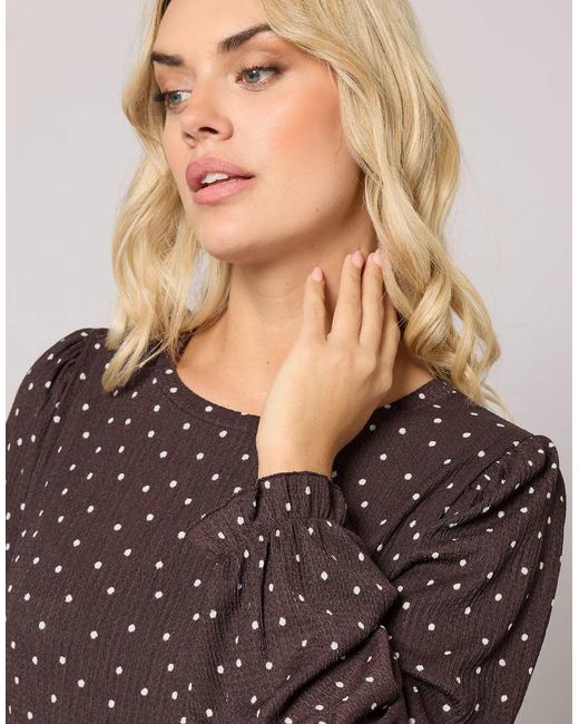 Yours Clothing Brown Polka Dot Maxi Dress