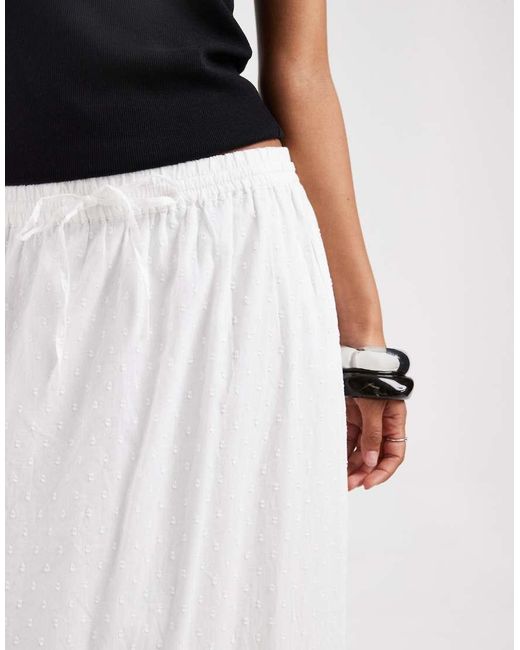 Vero Moda White Dobby Texture Boho Maxi Skirt