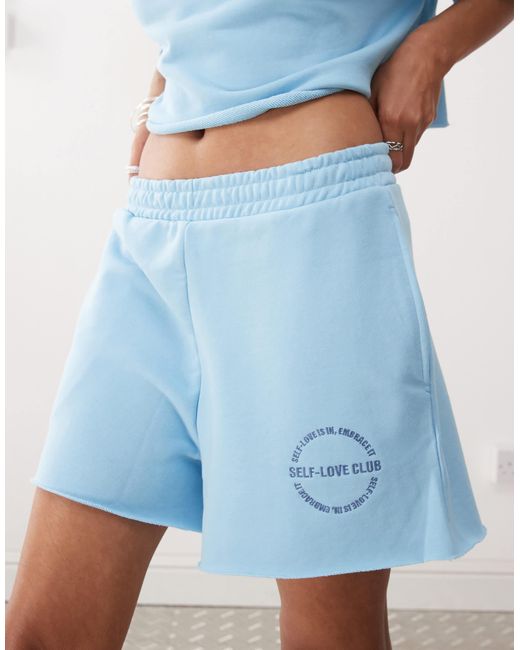 Short d'ensemble en molleton - clair Noisy May en coloris Blue