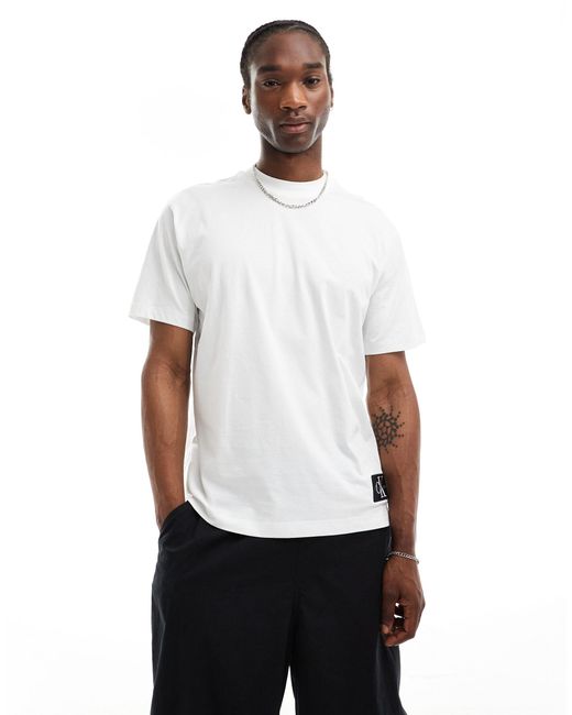 Calvin Klein White Oversized Badge T-shirt for men