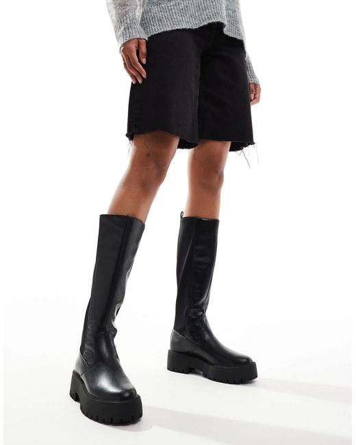 Stradivarius Black Riding Boot