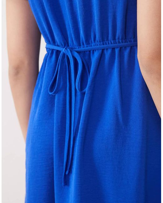 New Look Blue Button Through Mini Tea Dress