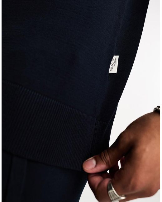 SELECTED Black Homme Knitted Polo Co-ord for men